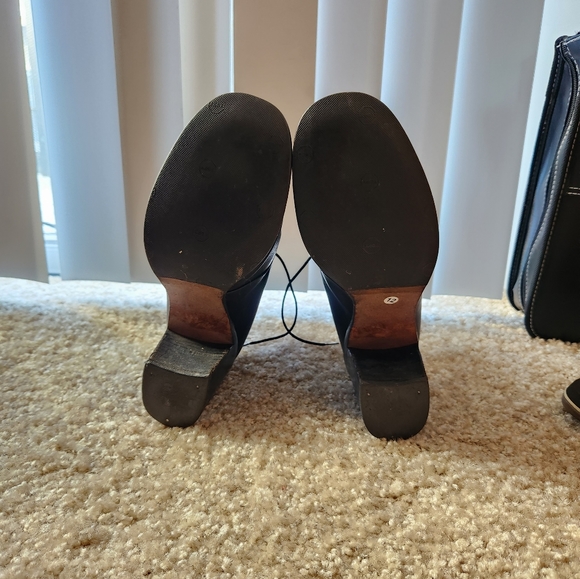 Charles David black leather heeled lace up booties size 7.5 - Picture 10 of 11